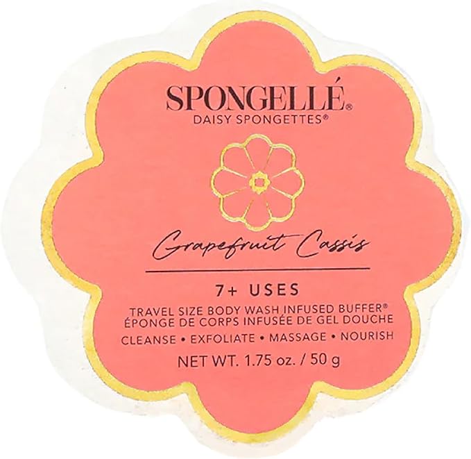 Spongellé Grapefruit Cassis Daisy Spongette Bath Sponge | Built-in Body Wash & by Spongell%C3%A9