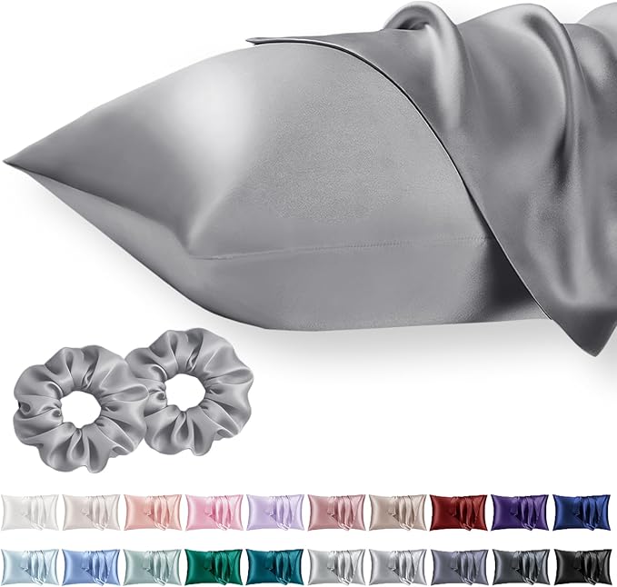 Queen Satin Pillowcase for Hair 2pc, Similar to Silk Pillow Cases, Easier Care by Vielit