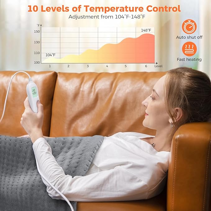 NOWWISH Heating Pad for Back Pain Relief & Period Cramps, 33x17 Inches Large - Image 3