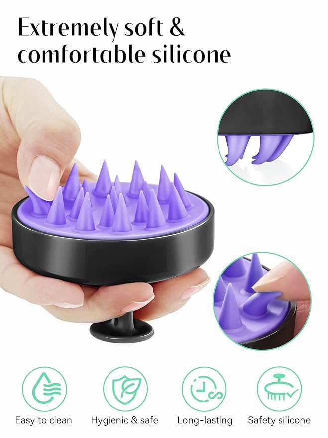 HEETA Scalp Massager Hair Growth, Soft Silicone Scalp Scrubber Shampoo Brush - Image 3