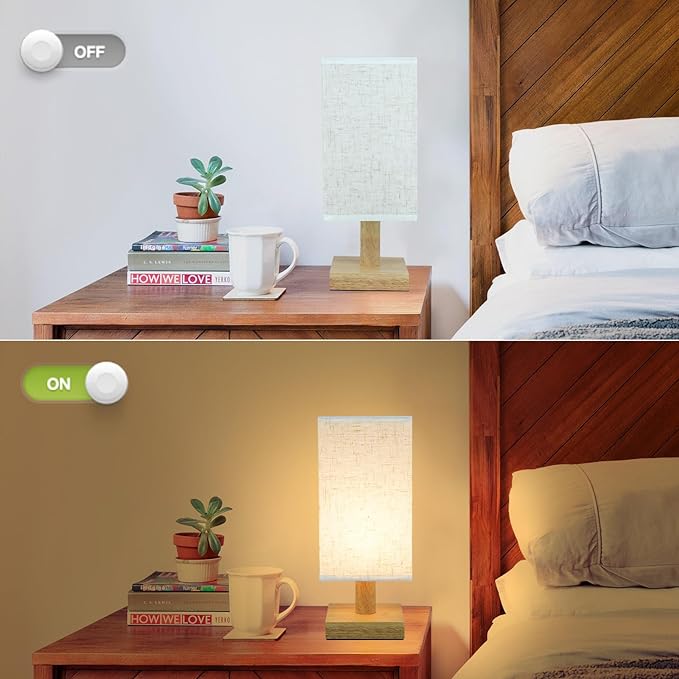 SEENSINY Small Bedside Table Lamps Set of 2, Minimalist Nightstand Lamp Set of 2 - Image 5
