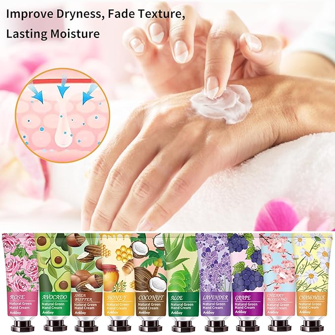 ANKOOY 12 Pack Hand Cream for Dry Cracked Hands, Mothers Day Gifts, Teacher - Image 5