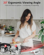 Digital Kitchen Timer for Cooking - 4 Channel Count Up Countdown Timer with Loud Alarm and Silent Mode, Large Display, Magnetic Back, Auto Memory for Classroom Study Gym, Battery Included (White&Grey)