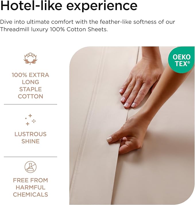 Threadmill Luxury 800 Thread Count Full Size 100% Cotton Sheets - Image 3