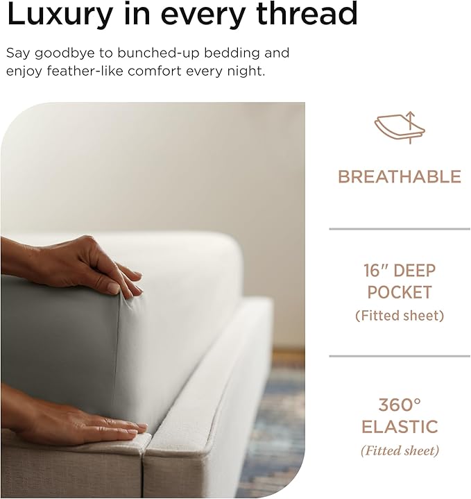 Threadmill Luxury 800 Thread Count King 100% Cotton Sheets - Image 3
