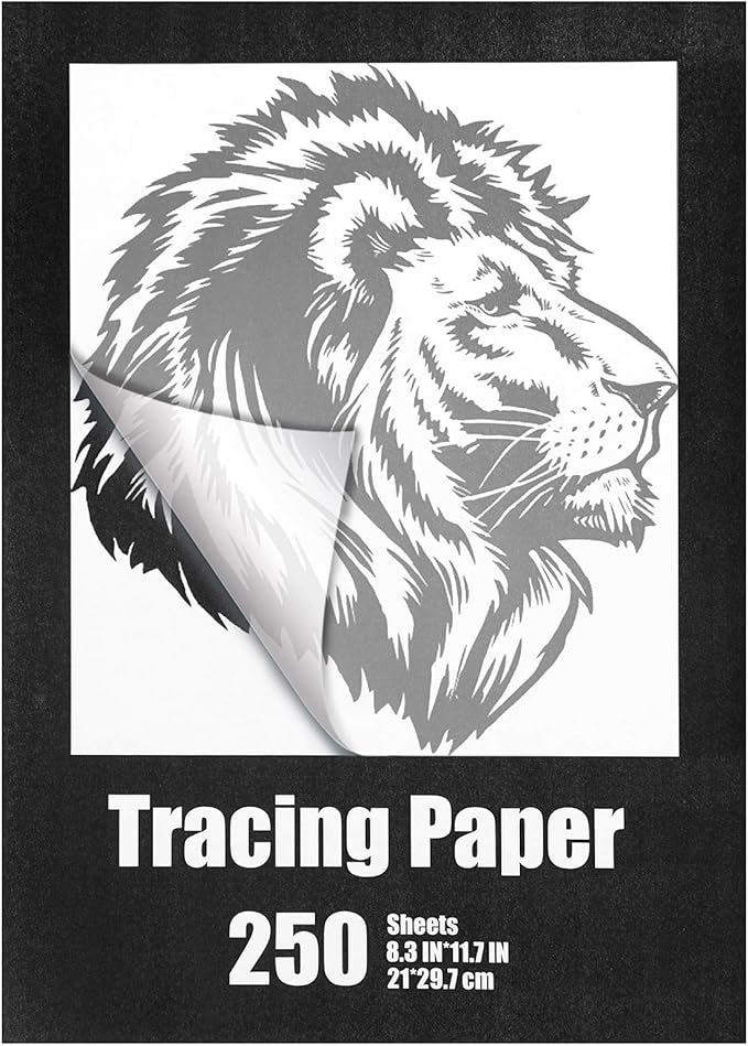 Tenare 250 Sheets Tracing Paper for Drawing Light up Tracing Paper Pad Translucent Sketching Drawing DIY Crafts Painting Works(White,8.3 x 11.7 Inch)