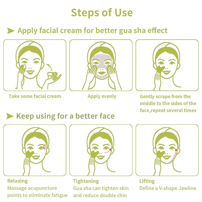 Gua Sha Facial Tools, Jade Guasha Tool - Image 4