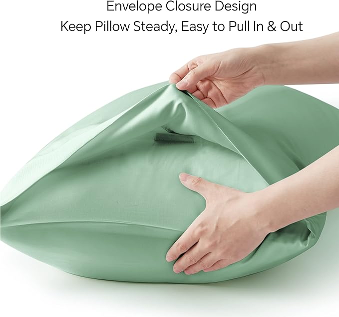 BEDELITE Standard Pillow Cases Set of 2, Rayon Derived from Bamboo, Cooling - Image 6