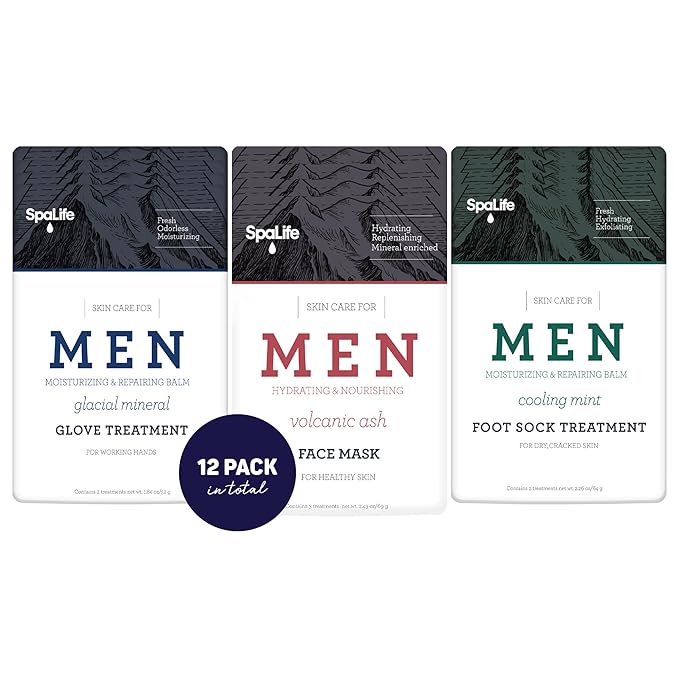 SpaLife Men's 12-Piece Spa Set: Repairing Hand Gloves - Image 9