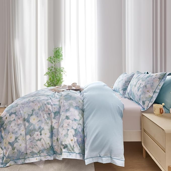 OAITE Duvet Cover Set Queen Size Oil Painting Pattern Ultra Soft 100% Cotton - Image 5