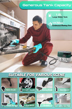 Handheld Steam Cleaner with Handle Control, 1.6L Large Water Tank, 3-Level Adjustable, Thickened Hose, Portable Steam Cleaner, High Temperature Pressurized Steamer for Home, Kitchen, Car (Dark Green)