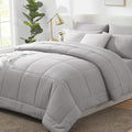 CozyLux Full Size Comforter Set French Grey, 7 Pieces Bed in a Bag, All Season by CozyLux
