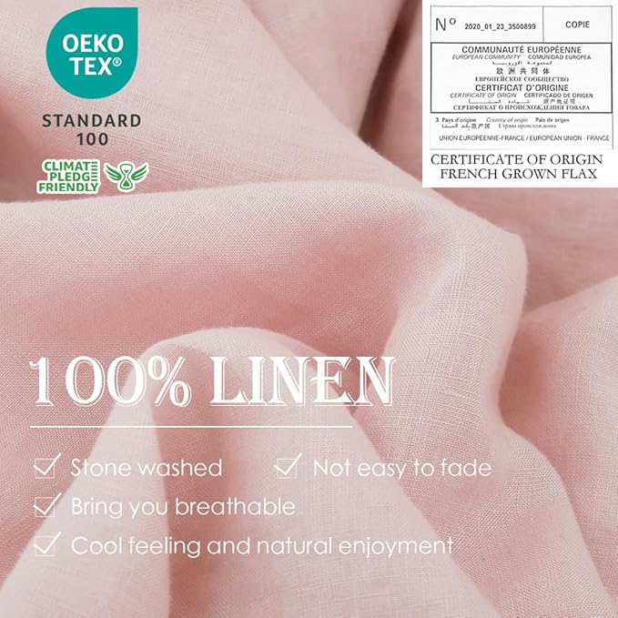 Simple&Opulence 100% Linen Duvet Cover Set 3pcs Basic Style Natural French - Image 2