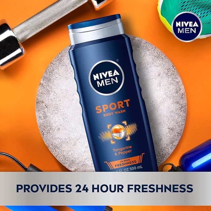Nivea Men Sport Body Wash with Revitalizing Minerals, 16.9 Fl Oz Bottle - Image 2