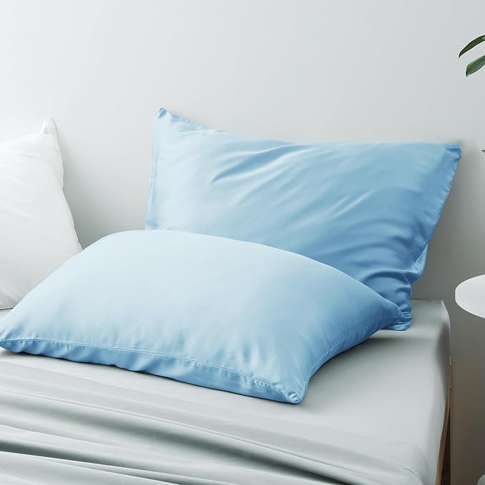 Bamboo Viscose Zippered Pillow Cases King Size Set of 2, 400 Thread Count - Image 5