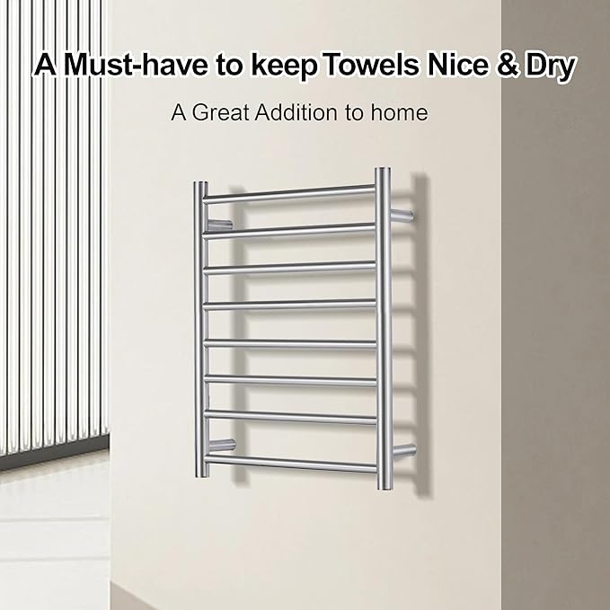 Towel Warmer Bathroom Wall Mounted Drying Rack Plug-in Electric Heated Towel - Image 3