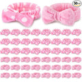 50 Pcs Pink Spa Headband Bulk Spa Sleepover Party Supplies by Wavyknot