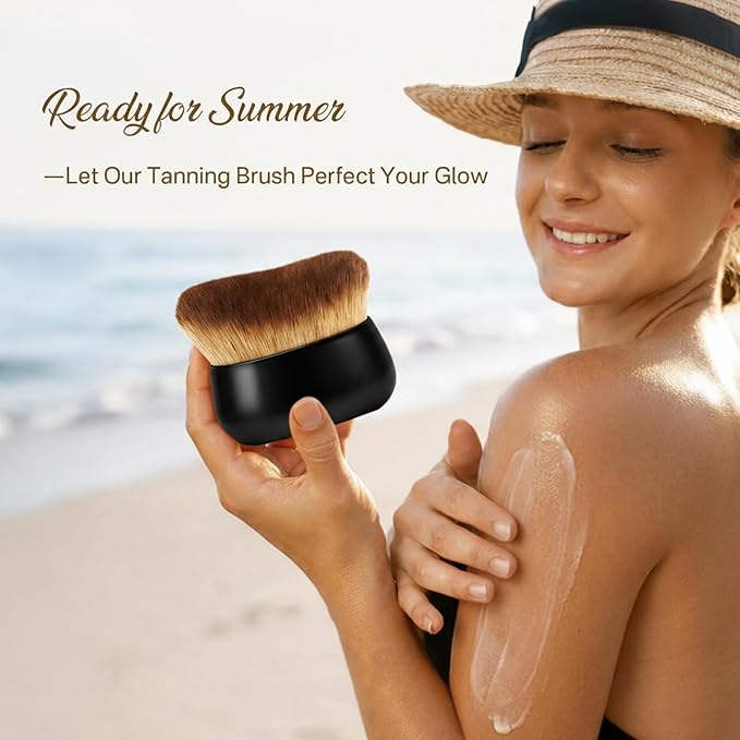 Streak-Free Kabuki Self Tanner Brush, Large Body Makeup Brush, Soft Dense Body - Image 8