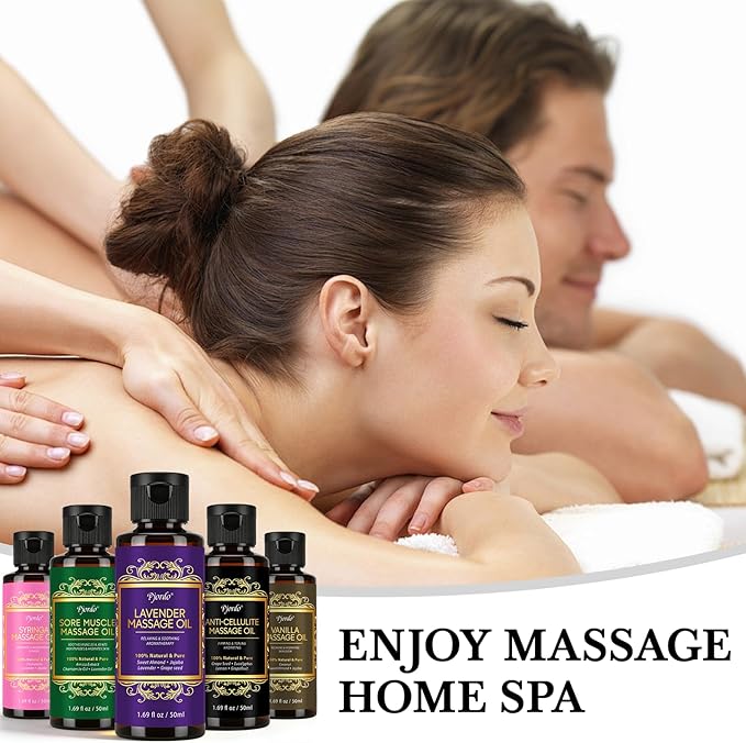 Pjordo 5 Pack Massage Oil for Massage Therapy, Sore Muscle, Syringa & Anti - Image 9