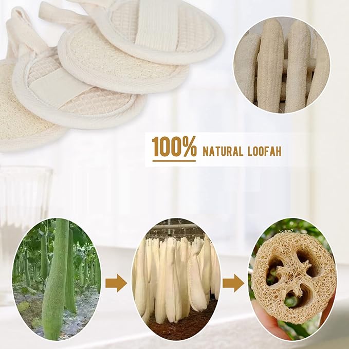 Face Exfoliating Loofah Pads Scrubber, Natural loofa Exfoliator Scrub Pad - Image 6