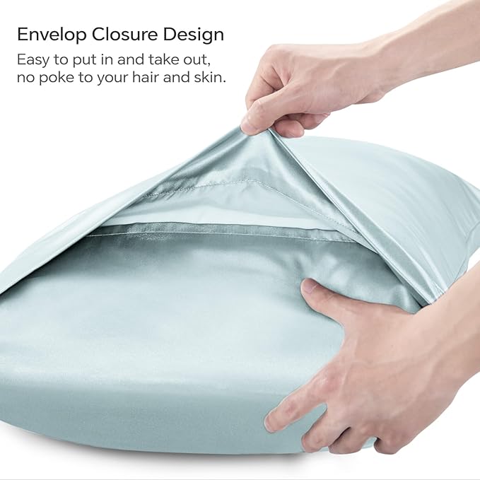 BEDELITE Satin Body Pillow Cover 2 Pack, Super Soft and Cooling Body Pillow - Image 5
