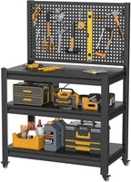 10 Sets Storage Shelves with Pegboard,Heavy Duty Garage Shelving Units and Storage,Metal Shelving Adjustable Shelves,Garage Storage Rack,Industrial Utility Shelf For Kitchen,Pantry 47.2"H*33.46"W*18"D