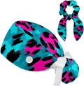 Scrub Cap with Hair Scrunchy, Ponytail Holder Surgical Cap by FVQL