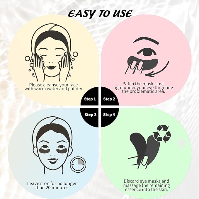 Maskiss Under Eye Patches, 24K Gold, Hyaluronic Acid, Aloe Vera Eye Masks - Image 7