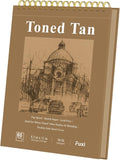 Fuxi Toned Tan Sketchbook 8.5x11, 60 Sheets Acid- Free Tan Paper, Spiral Bound Sketch Book, Hardcover | Ideal for Artists, Students & Classrooms.