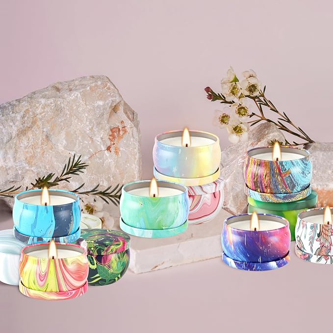 WPONSZU Scented Candles Gifts Set 24 Pack Soy Wax Travel Tin Jar Candles - Image 3
