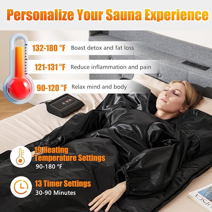 COSTWAY Infrared Sauna Blanket, Portable Full-Body Personal Sauna - Image 7