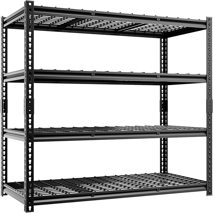 cynnda 4-Tier 60" W X 24" D X 60" H Garage Shelves 2500LBS Heavy Duty Shelving Adjustable Basement Storage Garage Shelf Metal Storage Rack Units Industrial Shelving