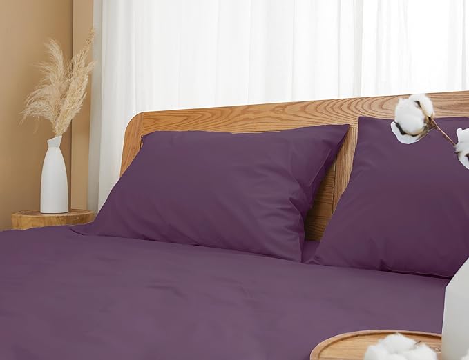 Pillow Cases, King Size Cotton Percale Weave Pillowcases, Pre-Shrunk Breathable - Image 7