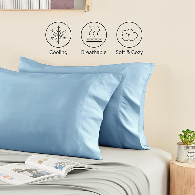 BEDELITE Pillow Cases Queen Size Set of 2, Rayon Derived from Bamboo, Cooling - Image 4