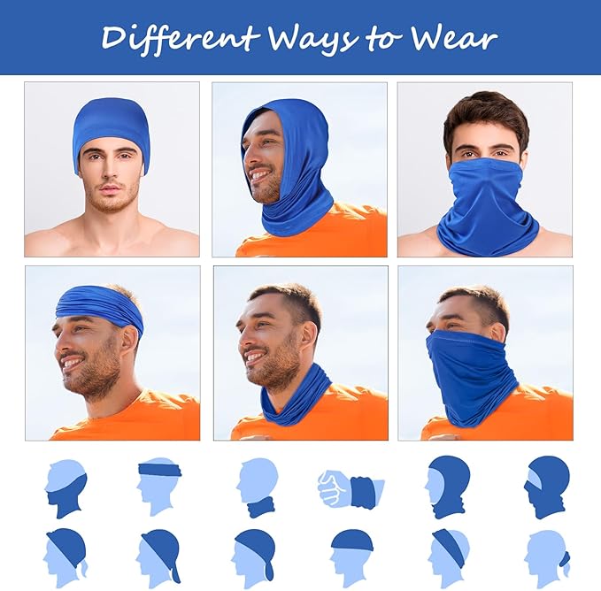 Geyoga 6 Pieces Summer UV Protection Cooling Neck Gaiter Face Clothing Neck - Image 3