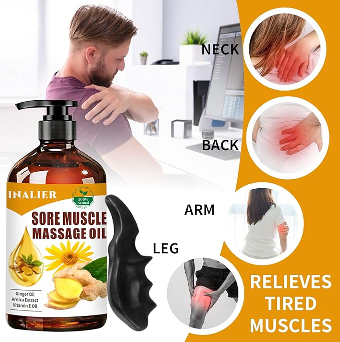 INALIER Sore Muscle Massage Oil, Gift - Image 3