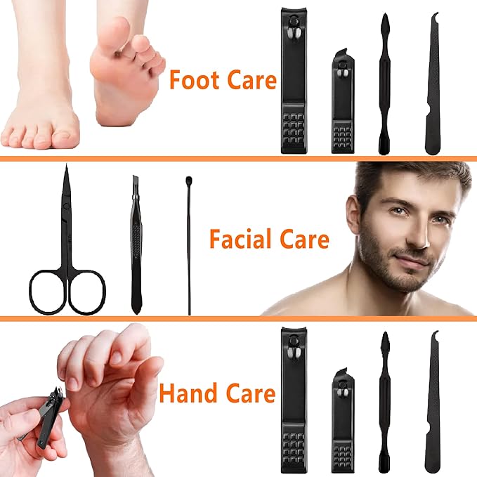 Manicure Set Men Nail Clipper Set Personal Care Nail Grooming Kits Travel Nail - Image 3