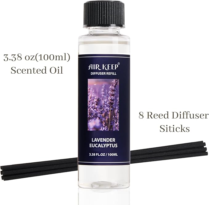 Airkeep Reed Diffuser Oil Refill/Jasmine Lily/3.38 oz / 1 Pack/Air Freshener & - Image 6