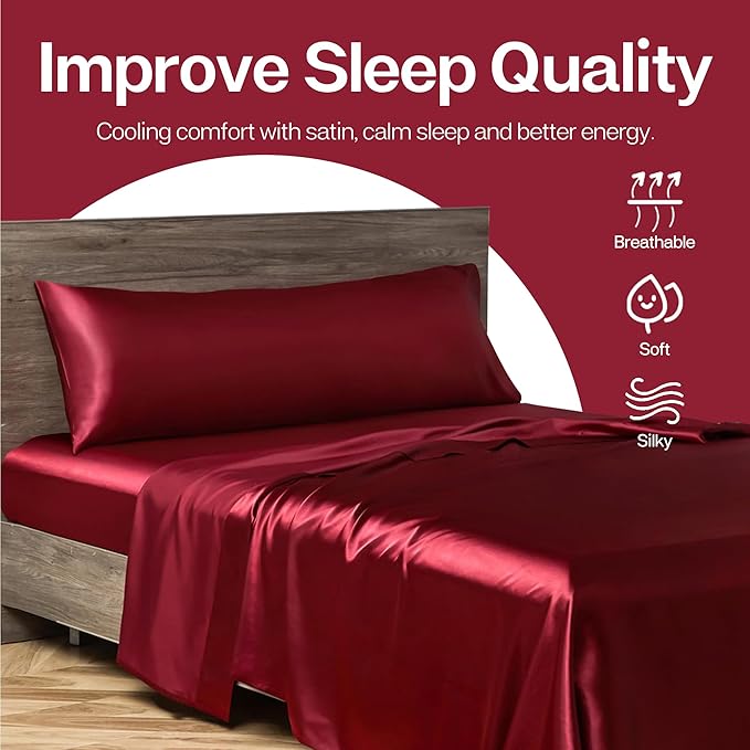 MR&HM Satin Body Pillow Cover, Soft and Breathable Body Pillow Case - Image 6