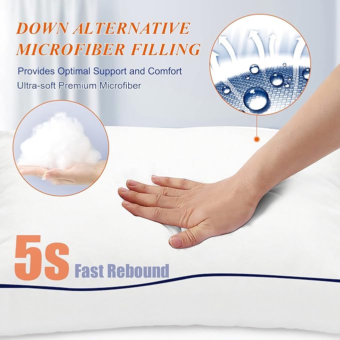MZOIMZO Bed Pillows for Sleeping- King Size, Cooling Hotel Quality - Image 3