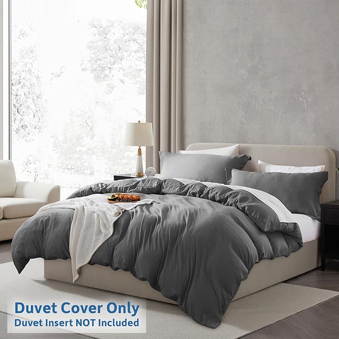 Nestl Grey Duvet Cover Queen Size - Image 2