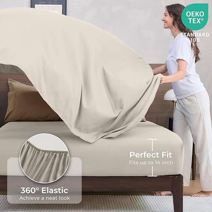 HEVUMYI Khaki & Linen Twin Comforter Set - Image 5