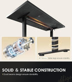 OffiGo 79 Inch Executive Electric Standing Desk, Height Adjustable Desk with Power Outlet & 1.38" Thick 3-Piece Desktop, Sit Stand Computer Desk for Home, Office, Conference Room, Black