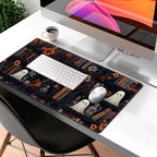 LuckyCow Cute Vintage Gothic Desk Mat Kawaii Dark Academia Desk Pad Medieval Large Flower XXL Mousepad Extended Laptop Computer Keyboard Mat with Stitched Edges Anti-Slip Funny Deskpad 31.5x15.8 in