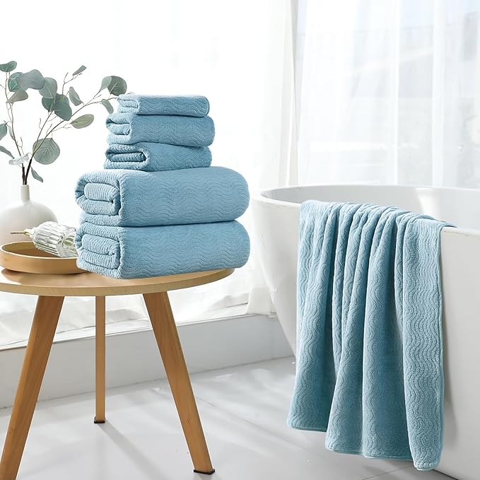 8 Piece Bath Towel Set |2 Oversized Large Bath Sheet, 2 Hand Towels, 4 - Image 7