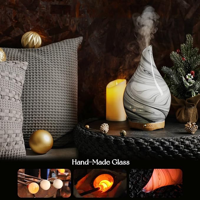 Porseme 280ml Essential Oil Diffuser Glass Color Changing Aroma Air Diffusers - Image 5