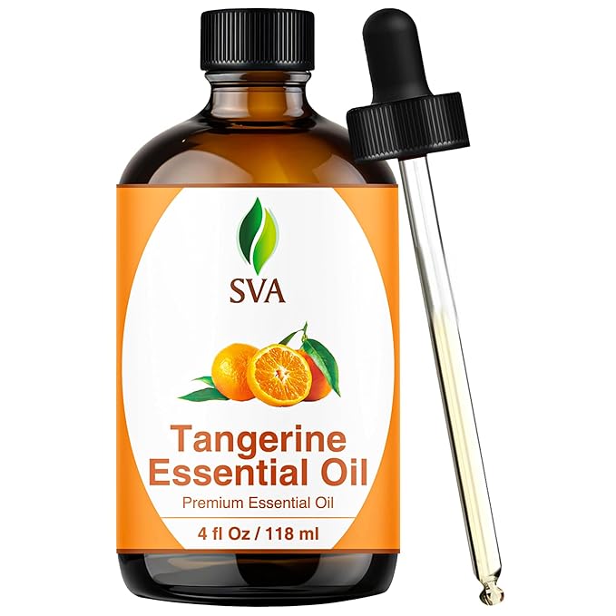 SVA Tangerine Essential Oil – 4 Fl Oz – 100% Natural Tangerine Oil by SVAORGANICS
