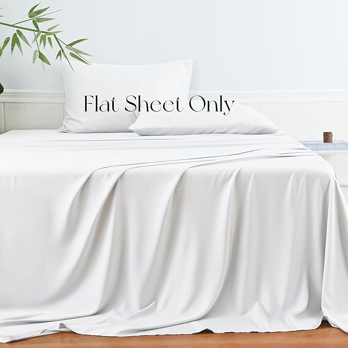 Bamboo Viscose Flat Sheets Only, 400 Thread Count Sateen Weave Full Size Flat - Image 2