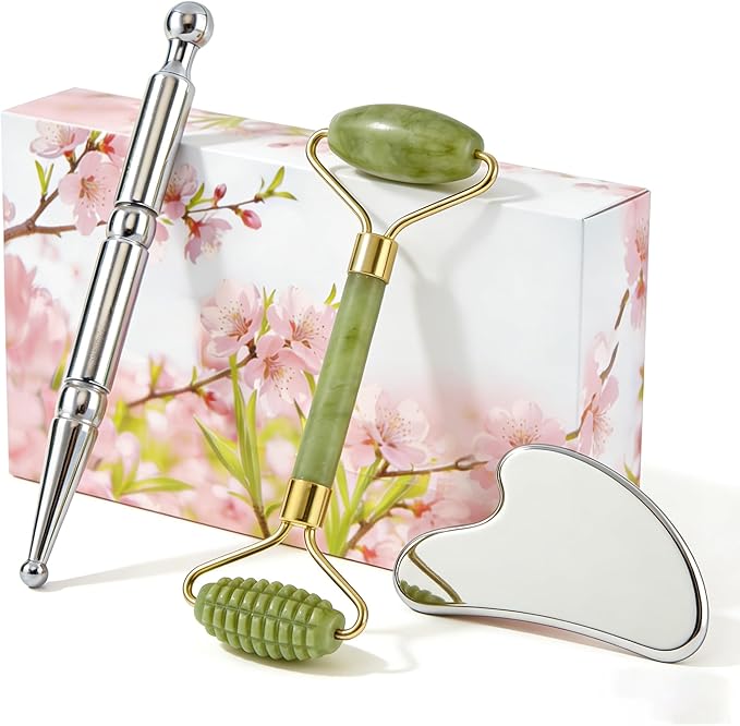 Stainless Steel Gua Sha Tool, Face Roller, Manual Massage Pen, Jade Roller by Yopongku