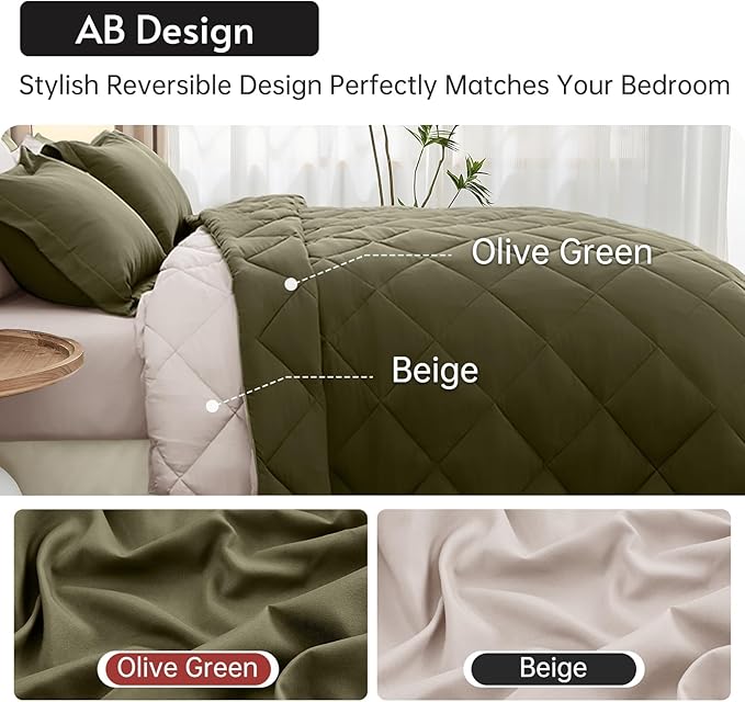 MUXHOMO 7 Pieces Full Comforter Set, Reversible Bed in a Bag Full Size - Image 3